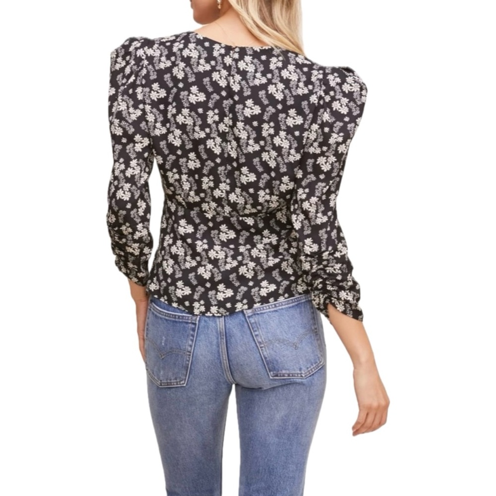 ASTR Ruched Sleeve Ditzy Floral Blouse - Picture 2 of 12